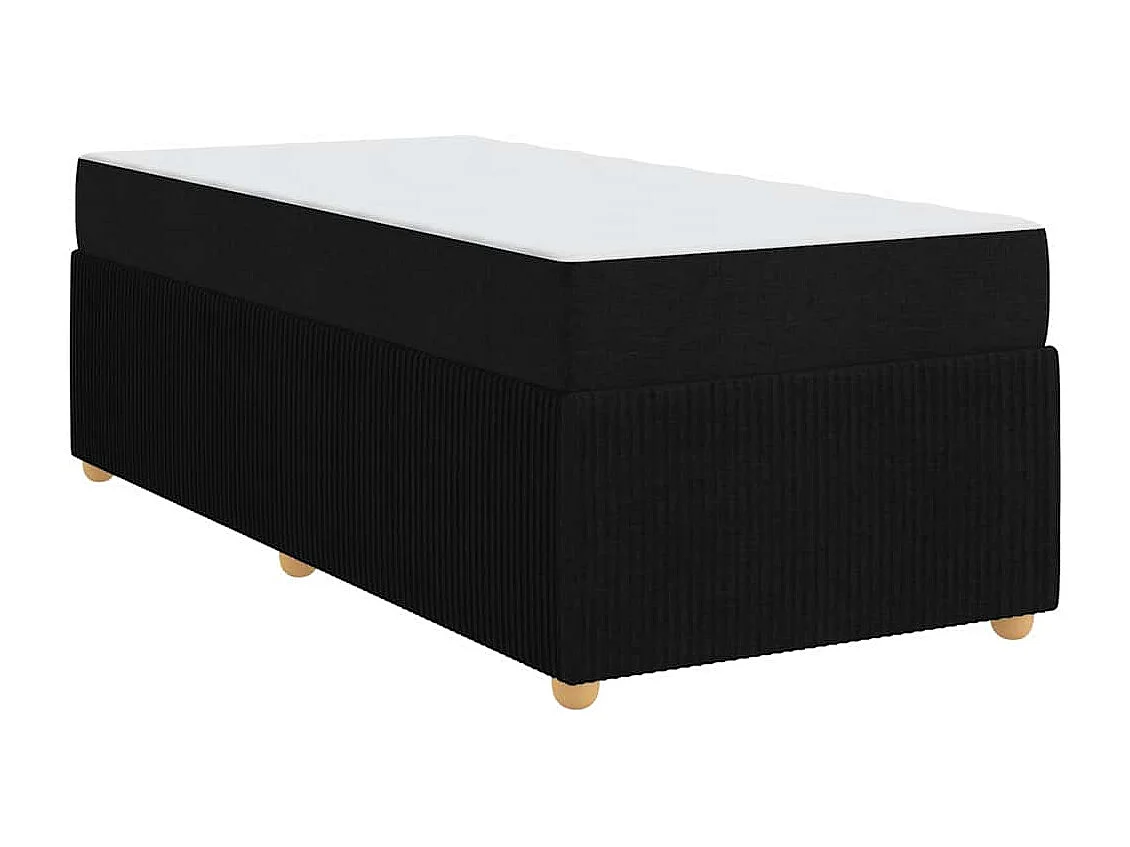 Bedframe | Eenpersoonsbed met matras Zwart 100x200 cm Stof