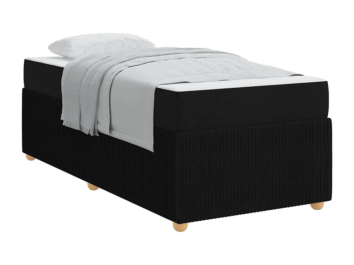 Bedframe | Eenpersoonsbed met matras Zwart 100x200 cm Stof