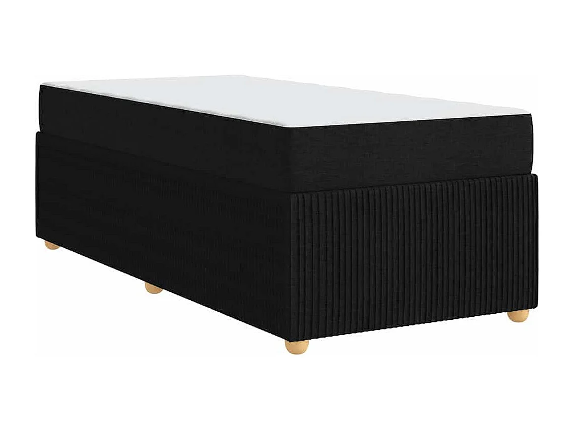 Bedframe | Eenpersoonsbed met matras Zwart 100x200 cm Stof