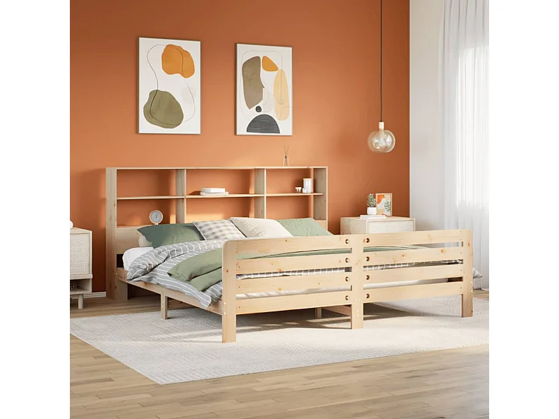 Letto per adulti | Letto matrimoniale | Giroletto senza Materasso 180x200 cm in Legno Massello di Pino