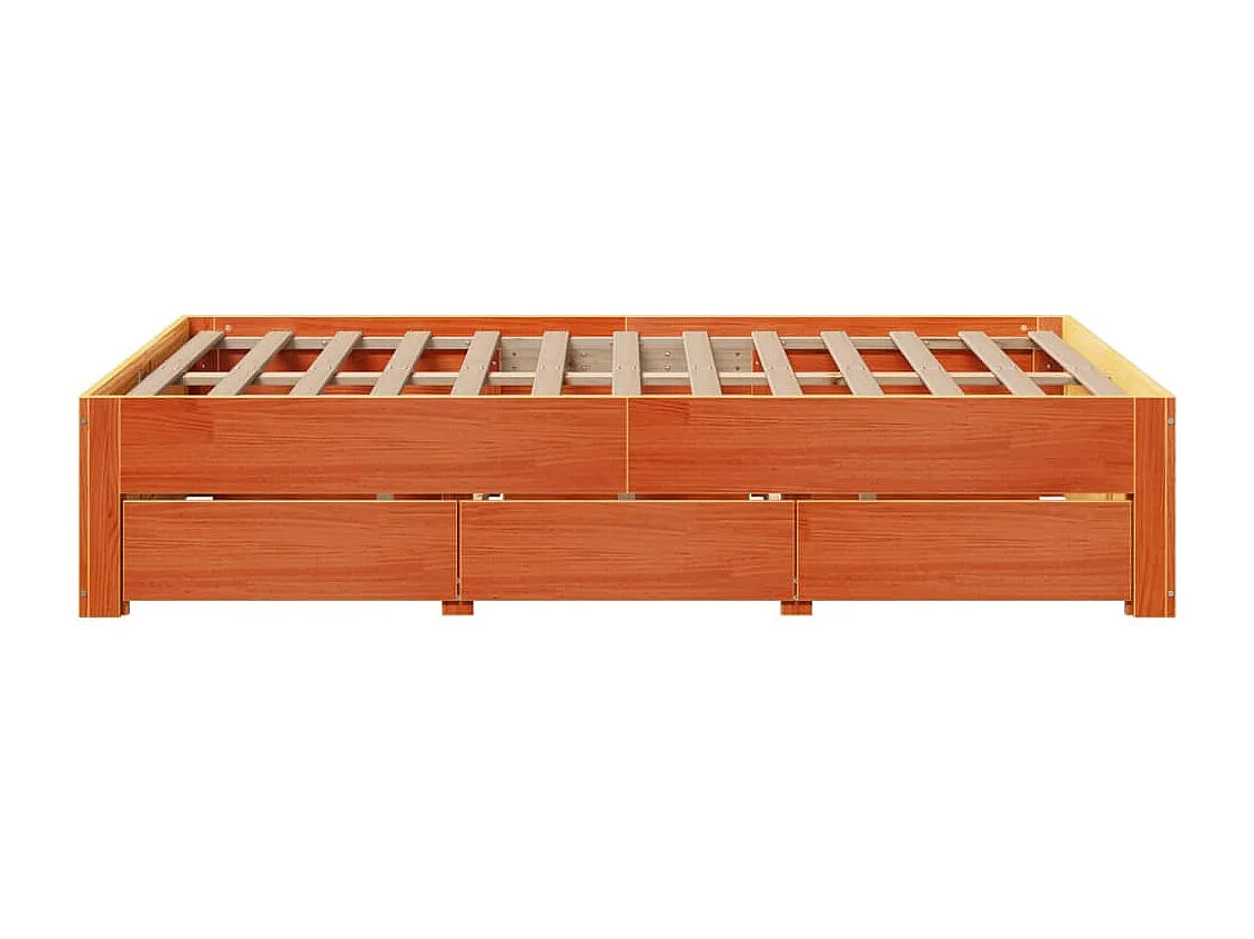 Letto per adulti | Letto singolo | Giroletto senza Materasso con Cassetti Marrone Cera 120x190 cm