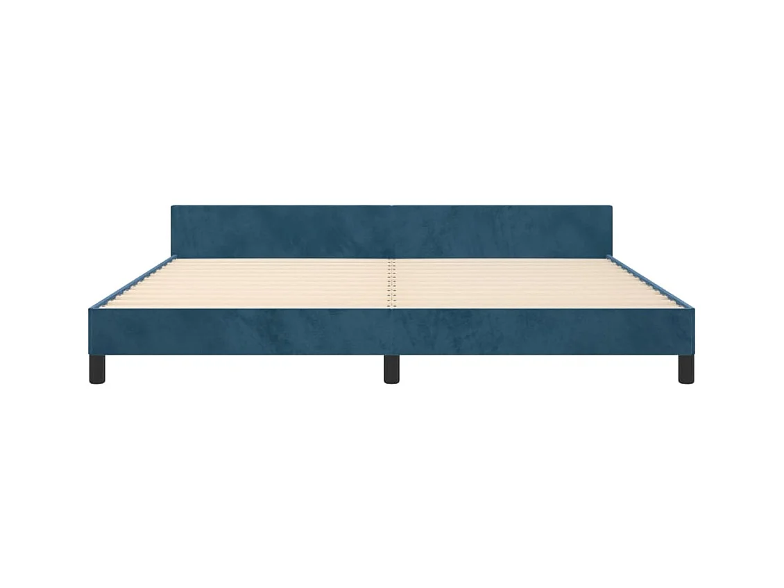 Lit double | Lit adulte | Cadre de lit bleu foncé 200x200 cm velours