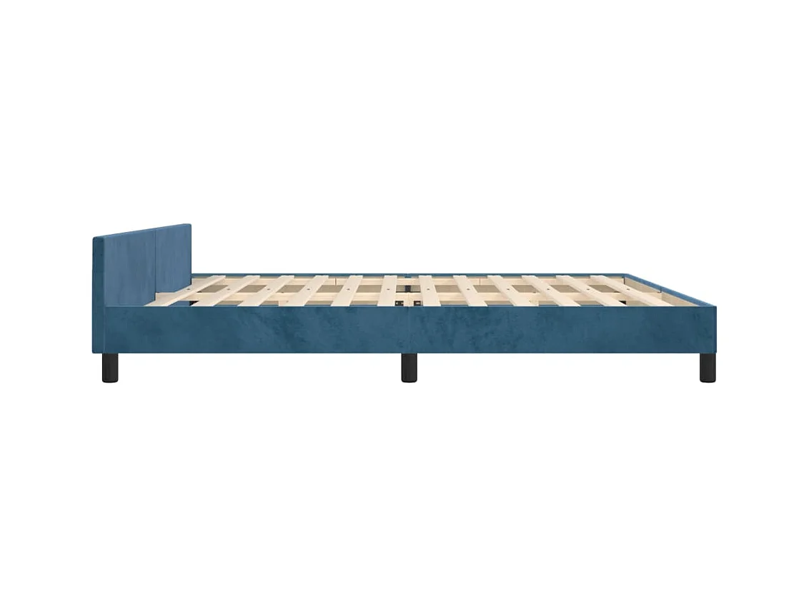 Lit double | Lit adulte | Cadre de lit bleu foncé 200x200 cm velours