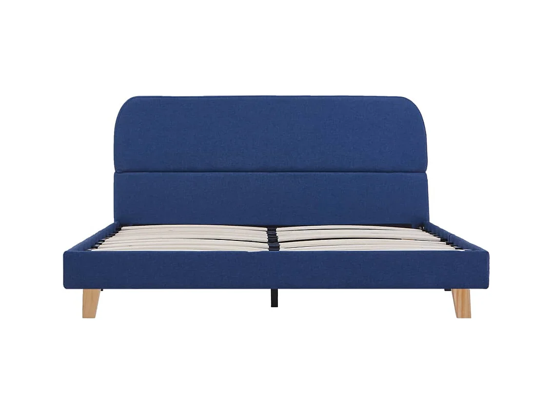 Lit double | Lit adulte | Cadre de lit bleu tissu 140x200 cm