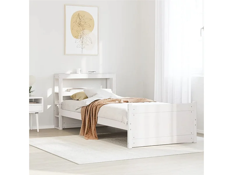 Letto per adulti | Letto singolo | Giroletto con Testiera senza Materasso Bianco 90x200 cm
