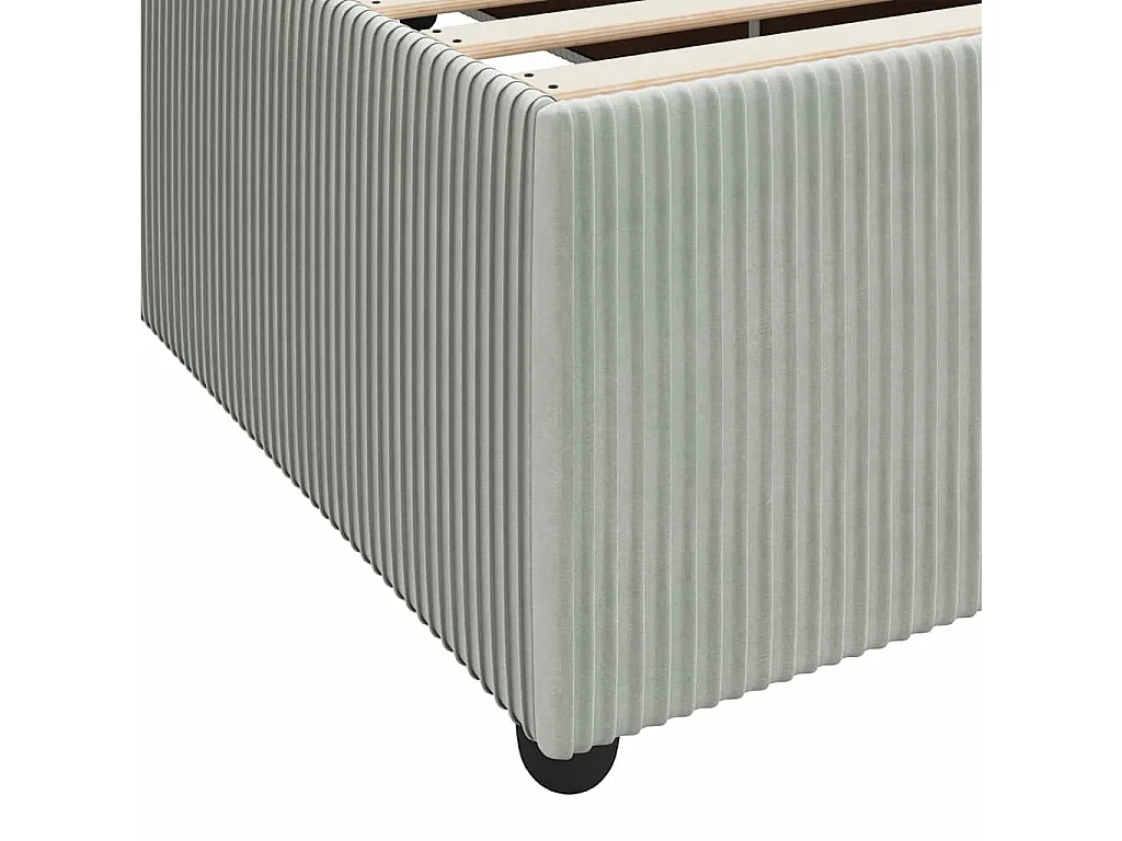 Lit simple | Lit adulte, enfant | Cadre de lit avec matelas Gris clair 90x190 cm Velours