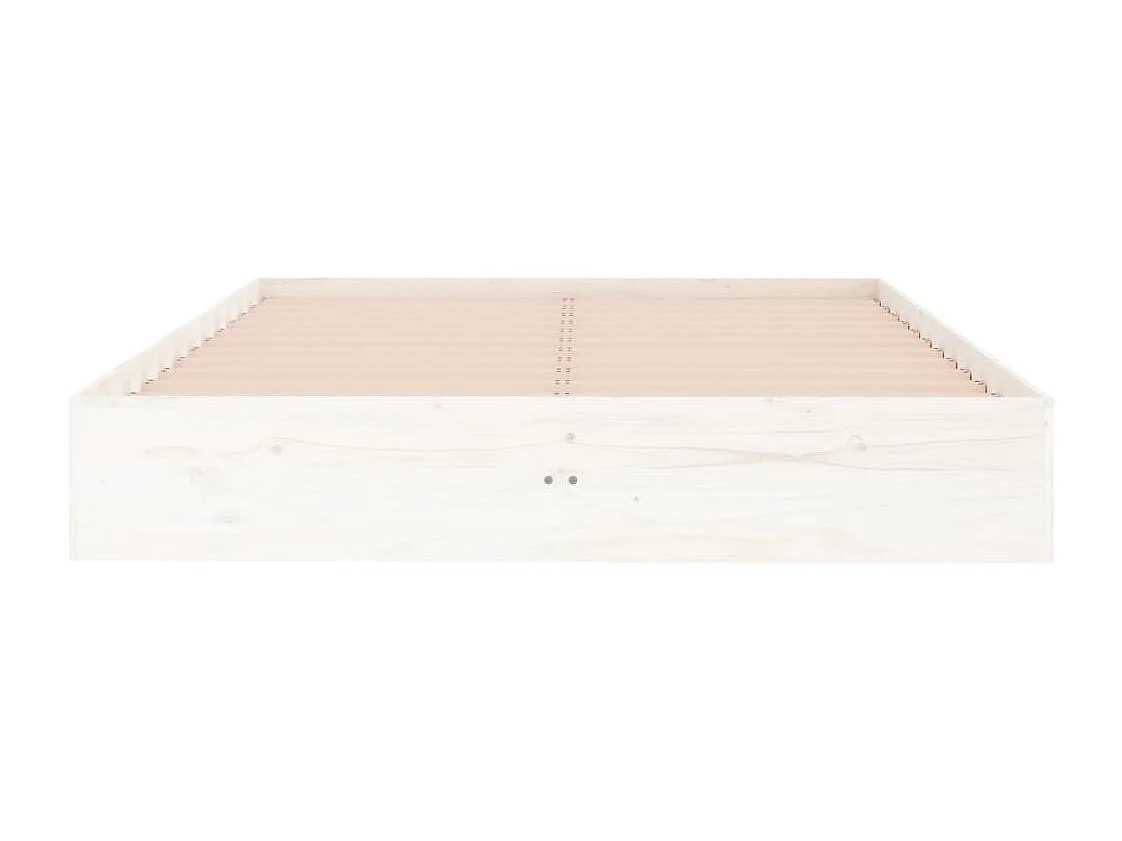 Lit double | Lit adulte | Cadre de lit blanc bois massif 140x190 cm