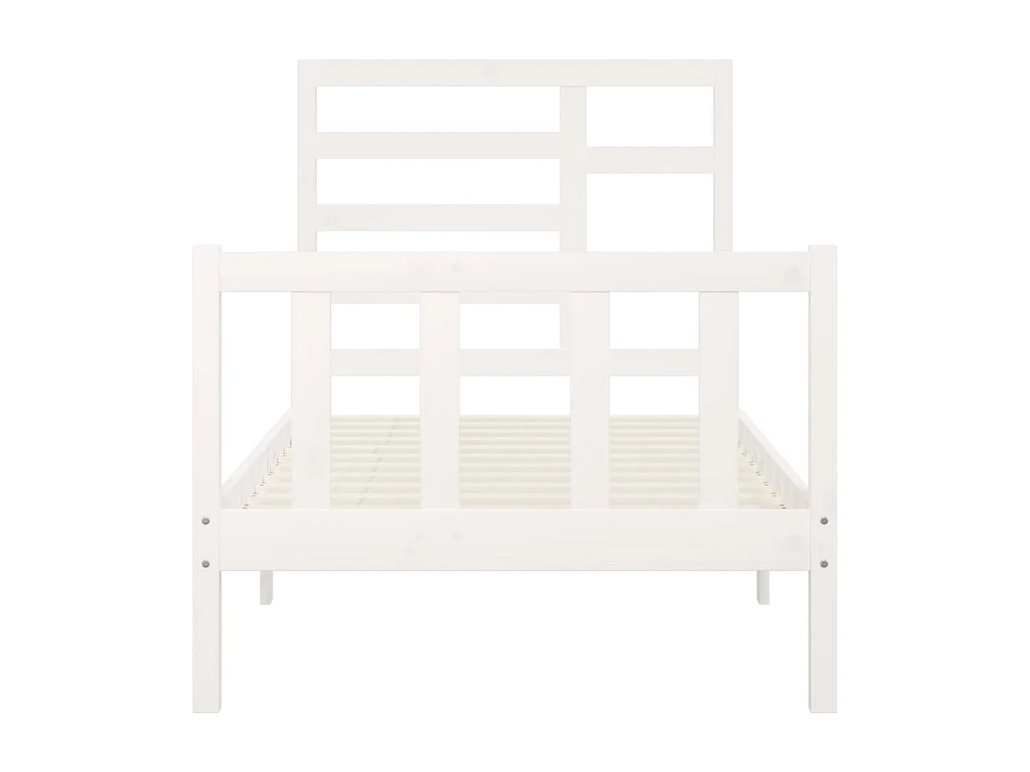Lit simple | Lit adulte, enfant | Cadre de lit blanc 100x200 cm bois de pin massif