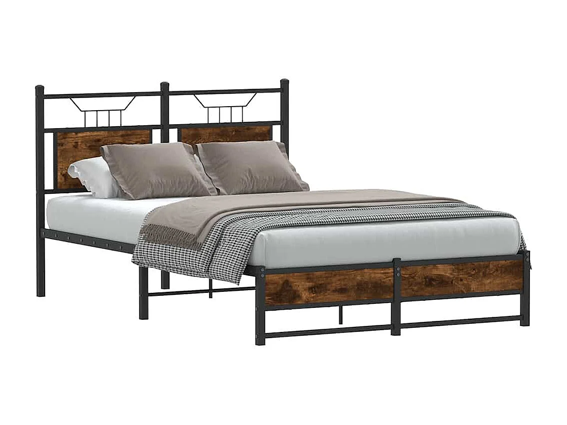 Letto per adulti | Letto singolo | Giroletto senza Materasso Rovere Fumo 120x200 cm in Truciolato