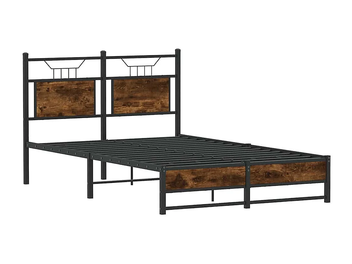 Letto per adulti | Letto singolo | Giroletto senza Materasso Rovere Fumo 120x200 cm in Truciolato