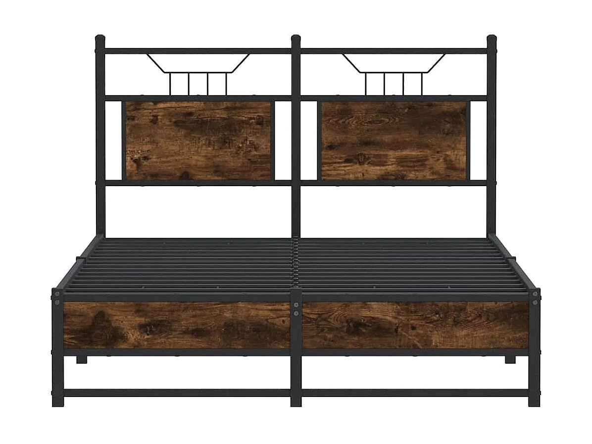 Letto per adulti | Letto singolo | Giroletto senza Materasso Rovere Fumo 120x200 cm in Truciolato