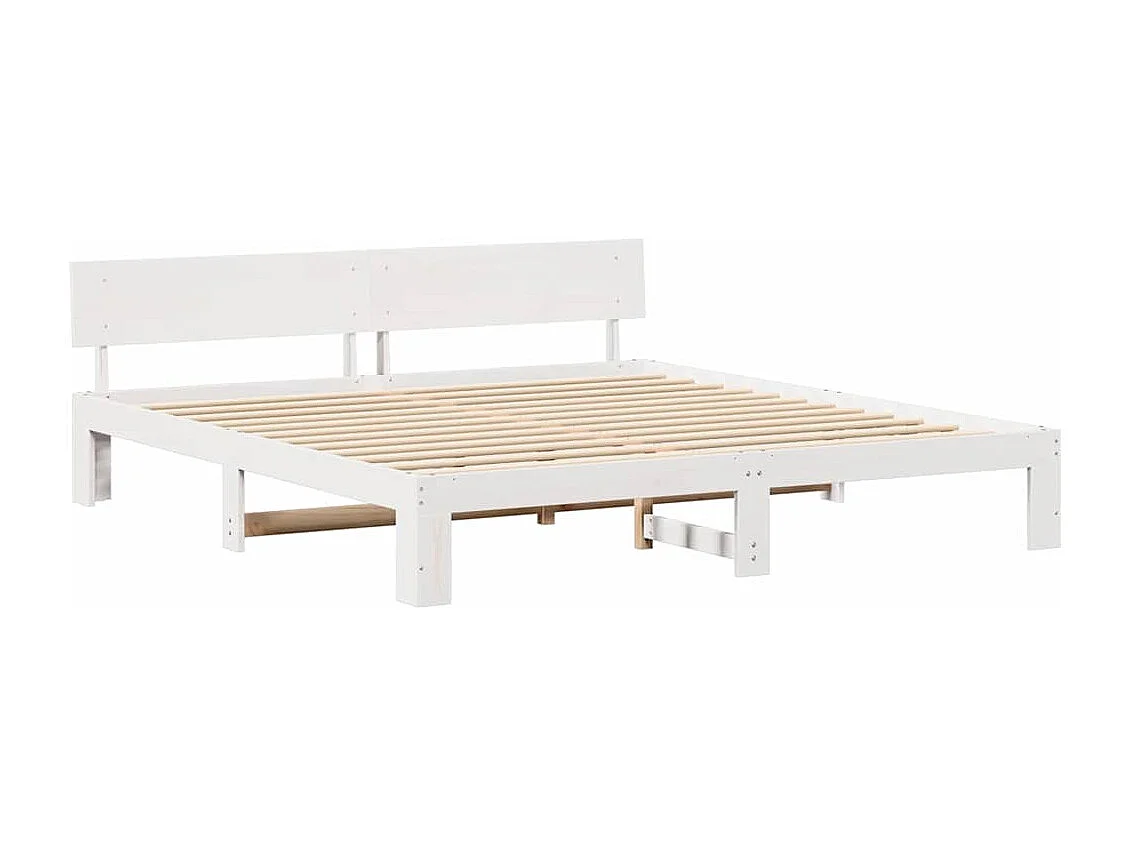 Lit double | Lit adulte | Cadre de lit Blanc 180x200 cm Bois de pin massif