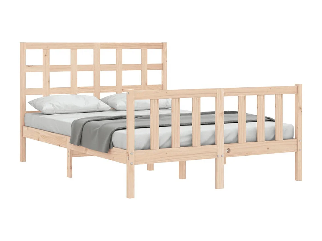 Lit double | Lit adulte | Cadre de lit bois de pin massif 135x190 cm