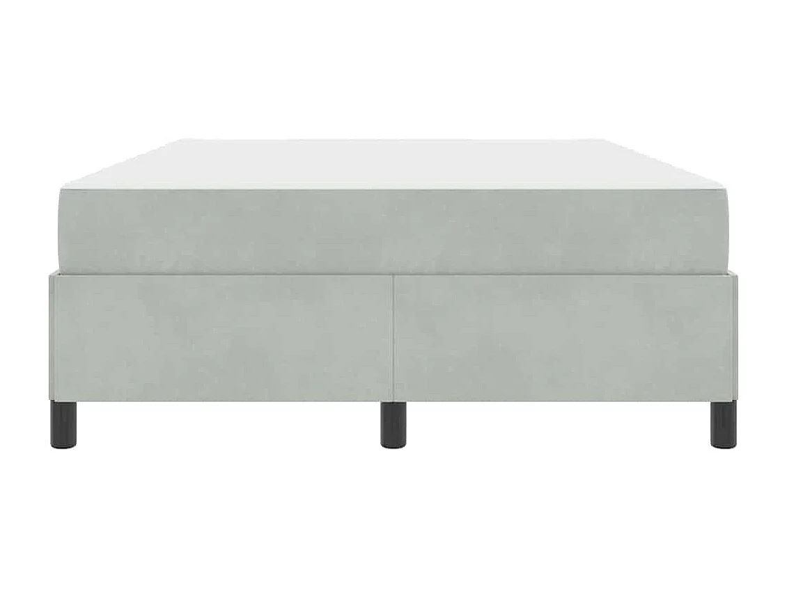Lit double | Lit adulte | Cadre de lit Gris clair gris et blanc 140x200 cm Velours