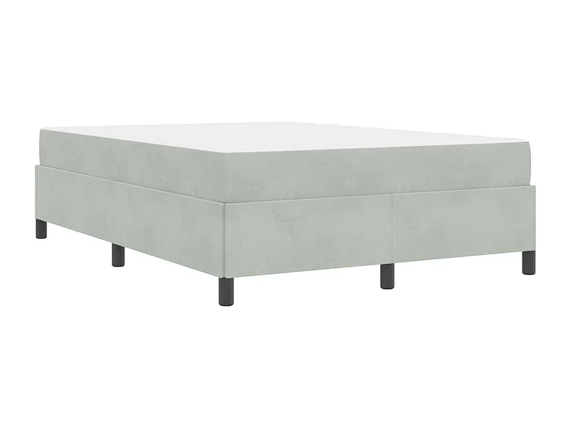 Lit double | Lit adulte | Cadre de lit Gris clair gris et blanc 140x200 cm Velours