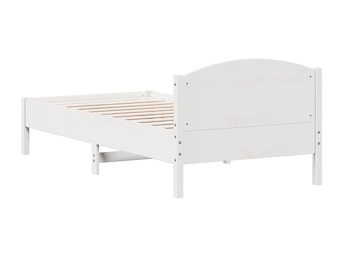 Lit simple | Lit adulte, enfant | Cadre de lit blanc 100x200 cm bois de pin massif