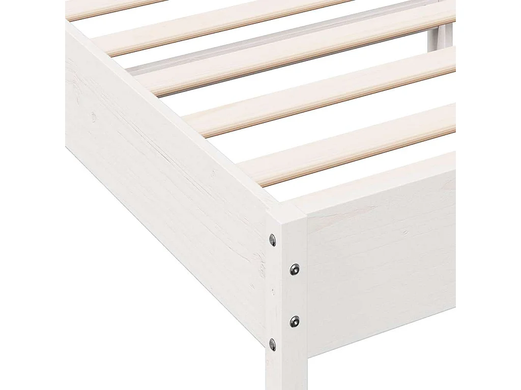 Lit simple | Lit adulte, enfant | Cadre de lit blanc 100x200 cm bois de pin massif