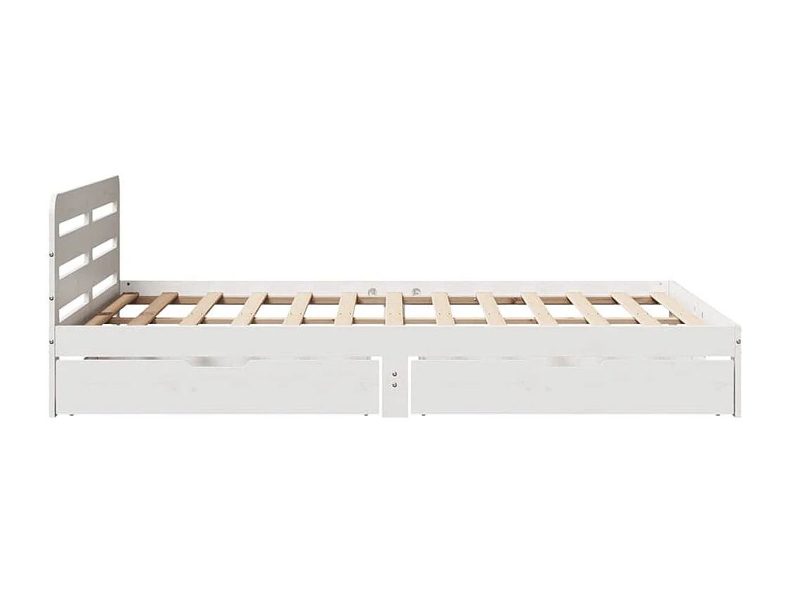 Letto matrimoniale | Giroletto | Struttura del letto senza Materasso Bianco 135x190 cm Legno Massello di Pino