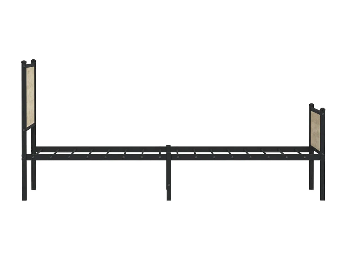 Letto per adulti | Letto singolo | Giroletto senza Materaso in Metallo Rovere Sonoma 90x190 cm