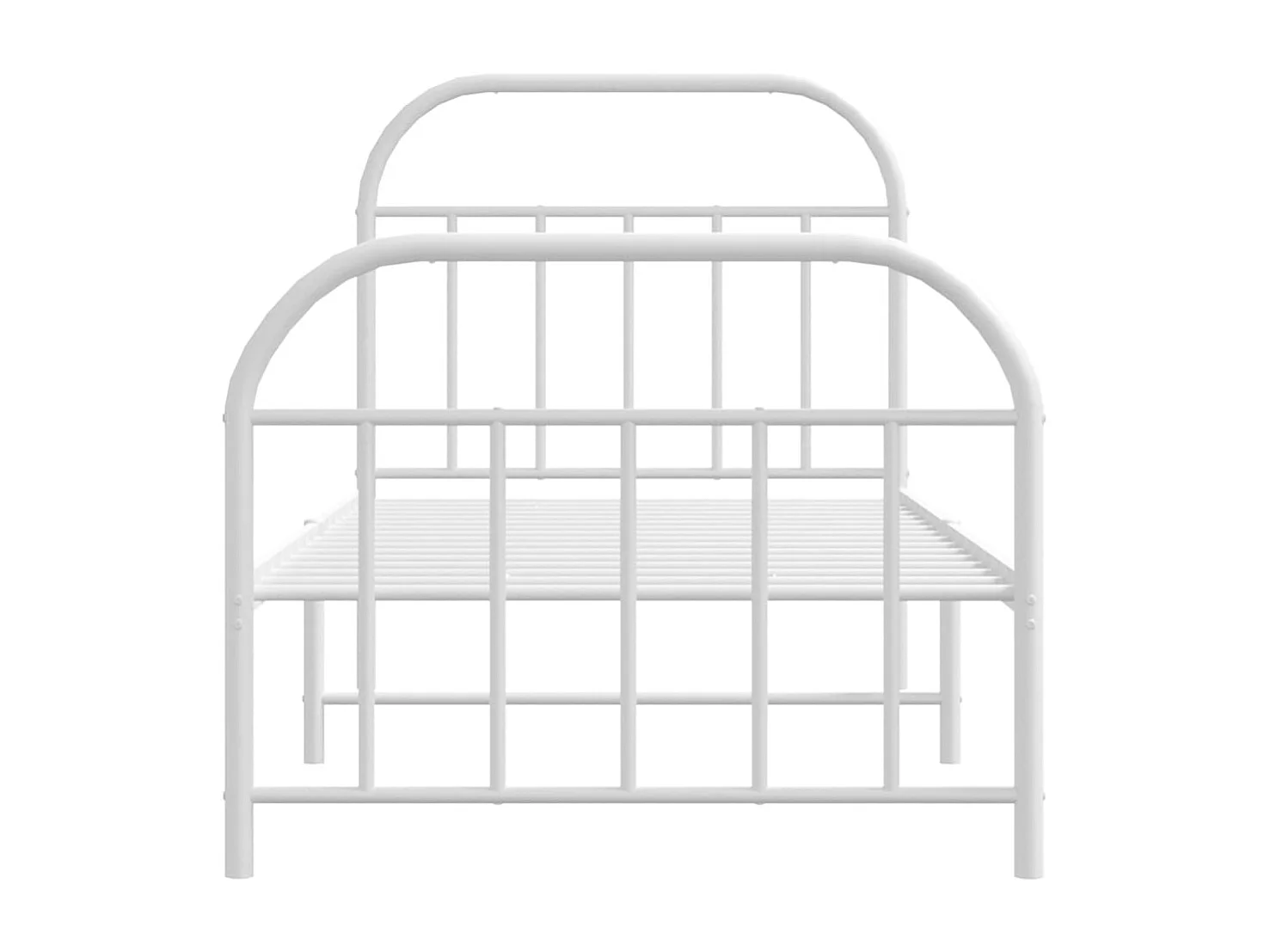 Lit simple | Lit adulte, enfant | Cadre de lit métal avec pied de lit blanc 90x190cm