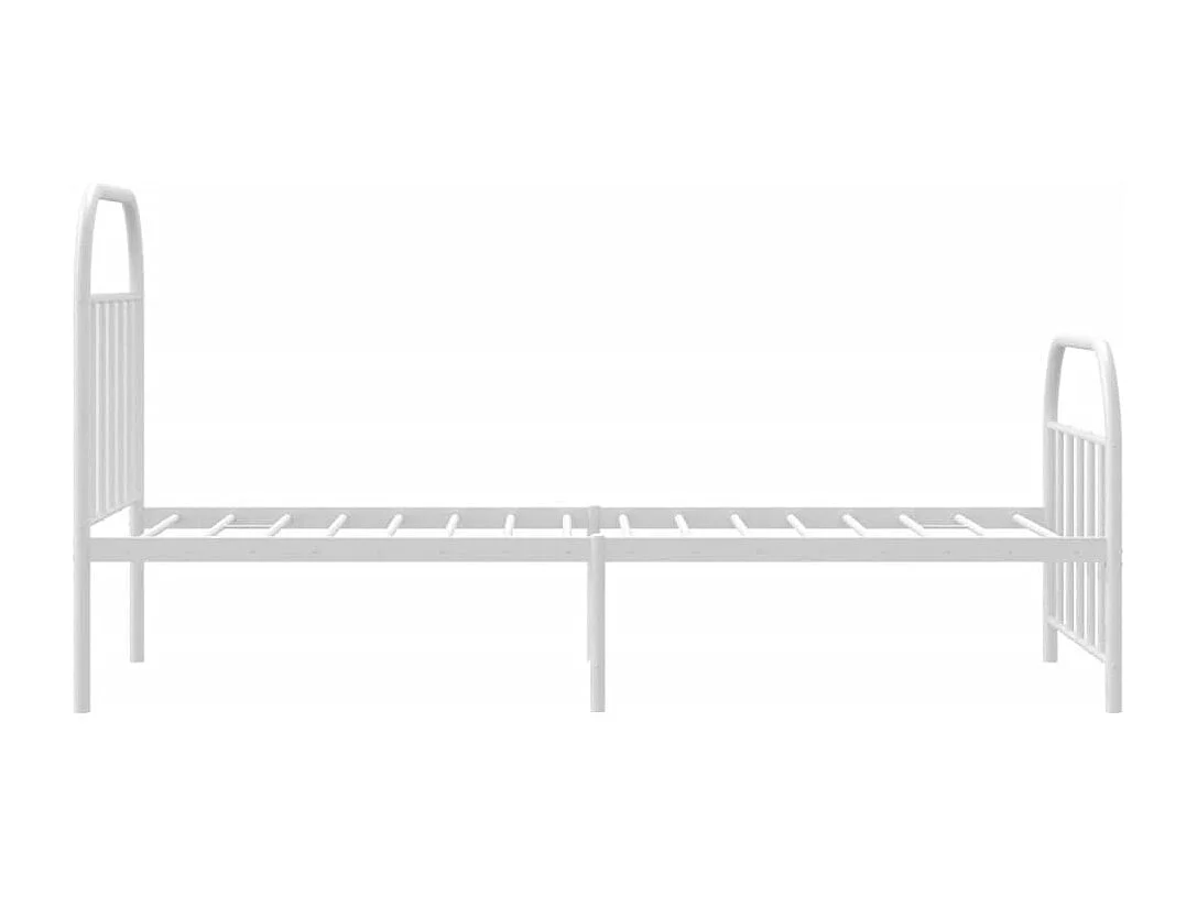 Lit simple | Lit adulte, enfant | Cadre de lit métal avec pied de lit blanc 90x190cm
