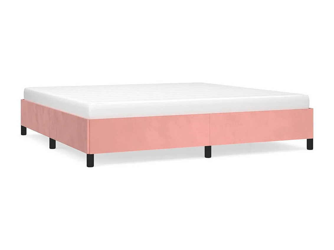 Lit double | Lit adulte | Cadre de lit rose 200x200 cm velours