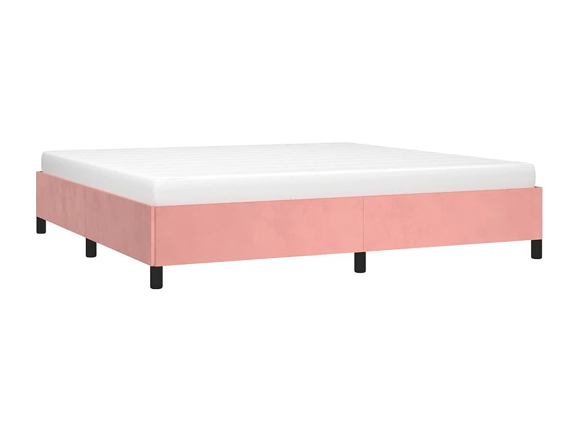 Lit double | Lit adulte | Cadre de lit rose 200x200 cm velours