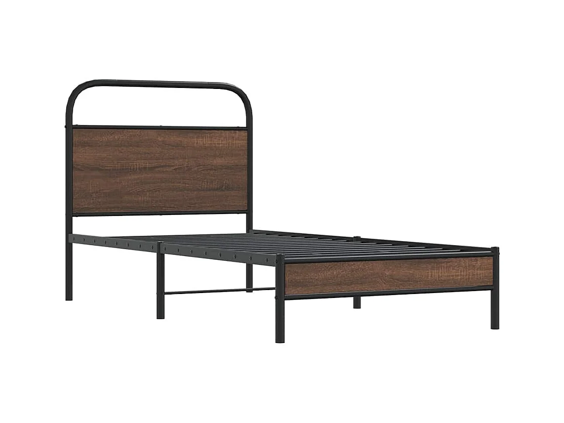 Letto per adulti | Letto singolo | Giroletto senza Materasso Rovere Marrone 100x190 cm Truciolato