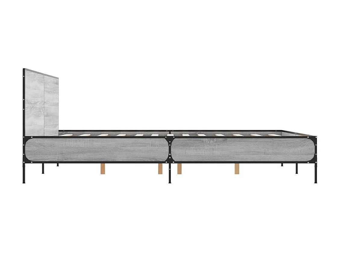 Lit double | Lit adulte | Cadre de lit sonoma gris 160x200 cm