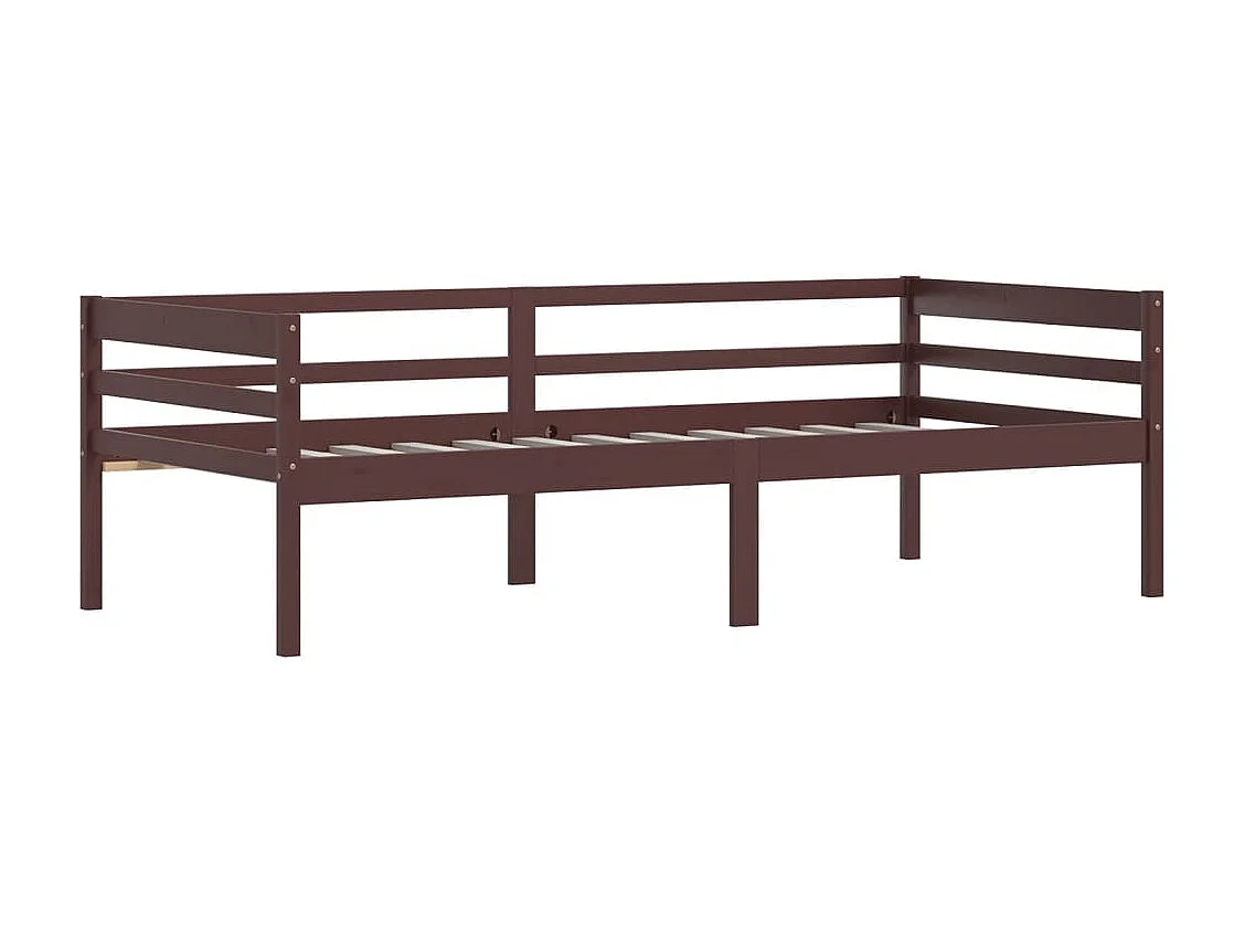 Lit simple | Lit adulte, enfant | Cadre de lit marron foncé bois pin massif 90x200cm