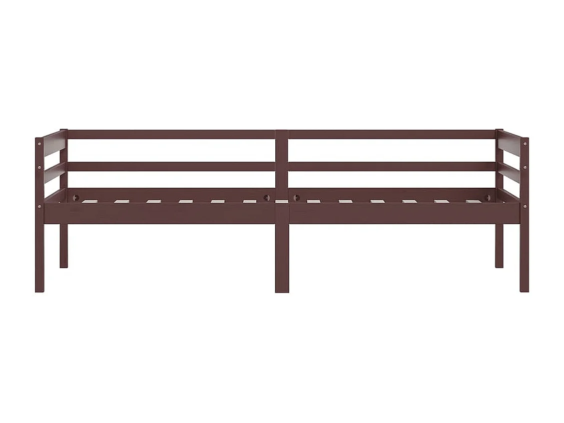 Lit simple | Lit adulte, enfant | Cadre de lit marron foncé bois pin massif 90x200cm