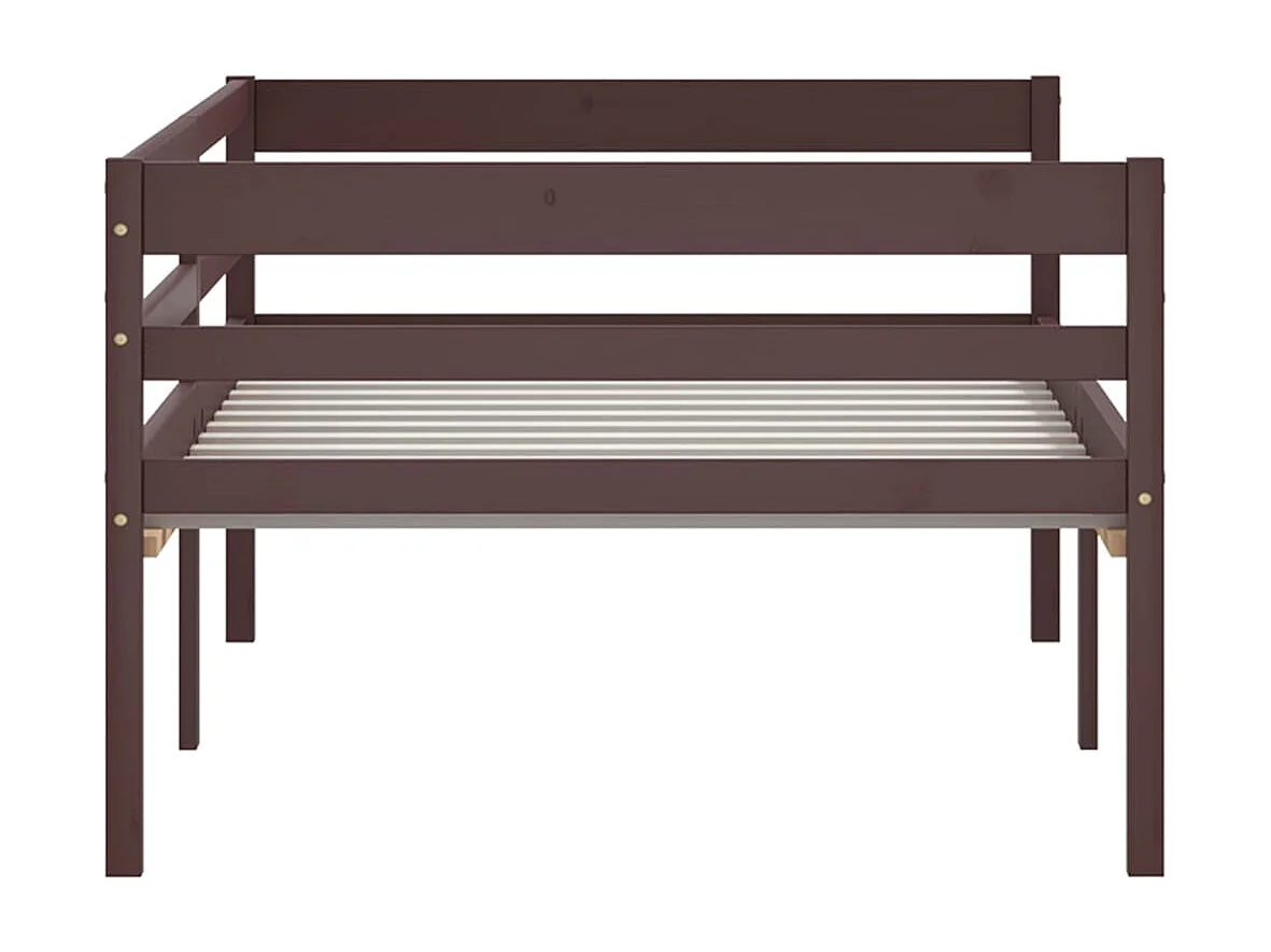 Lit simple | Lit adulte, enfant | Cadre de lit marron foncé bois pin massif 90x200cm