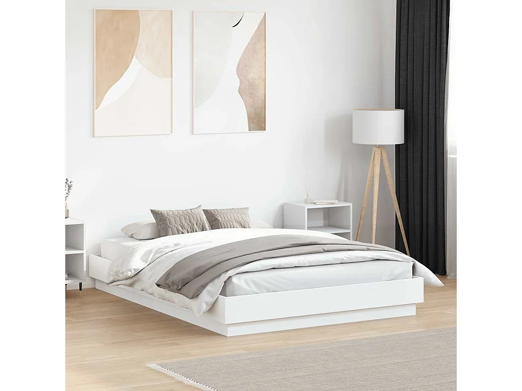 Lit simple | Lit adulte, enfant | Cadre de lit blanc 120x190 cm