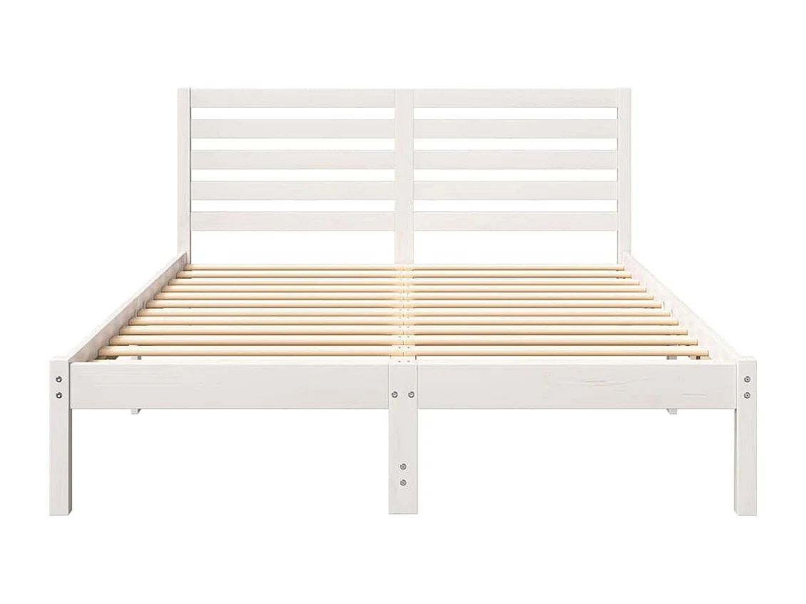 Lit double | Lit adulte | Cadre de lit Blanc 135x190 cm Bois massif en pin