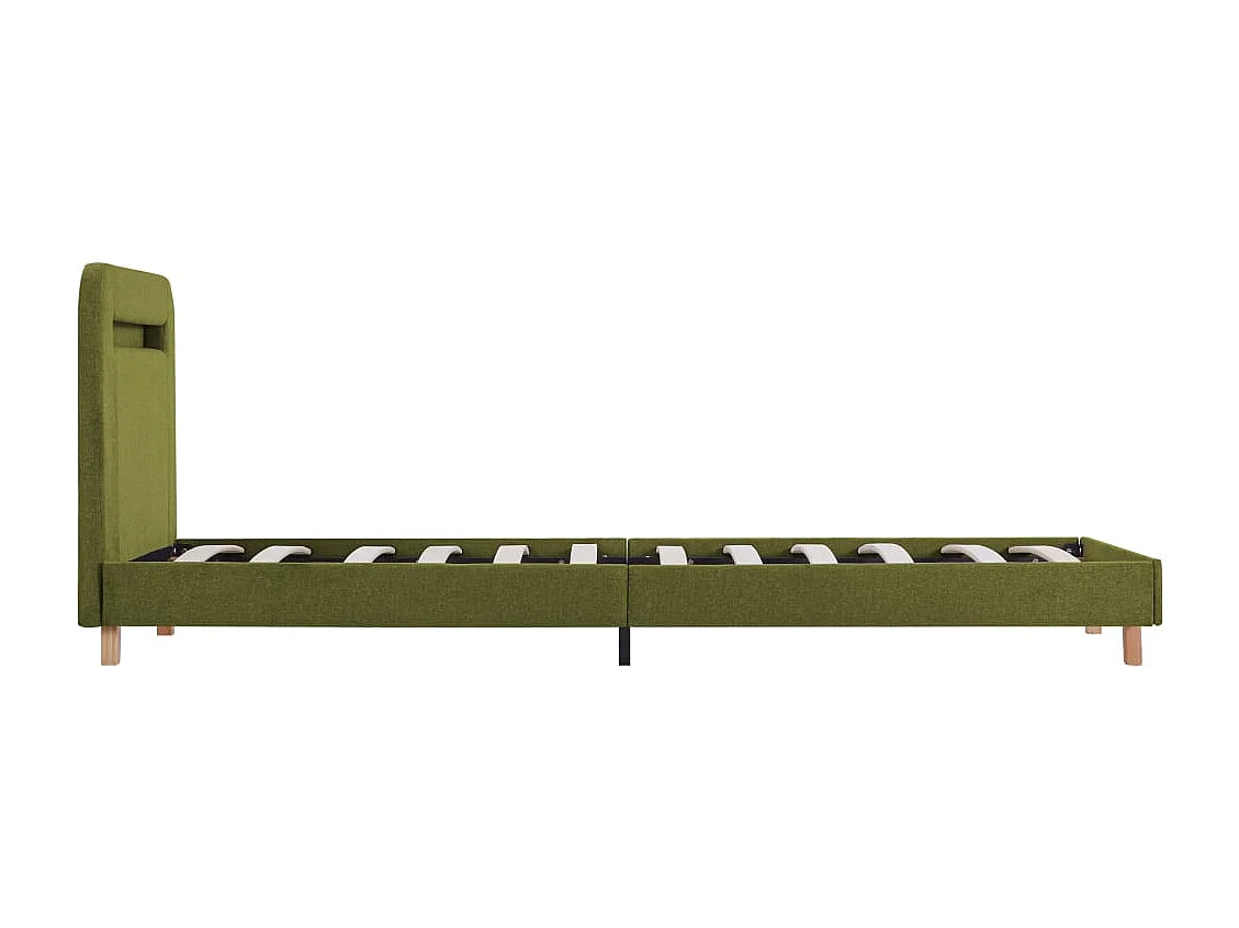 Lit simple | Lit adulte, enfant | Cadre de lit avec LED vert tissu 90x200 cm