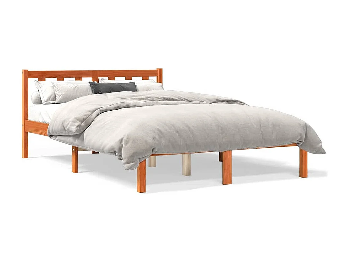 Lit double | Lit adulte | Cadre de lit cire marron 140x200cm bois pin massif