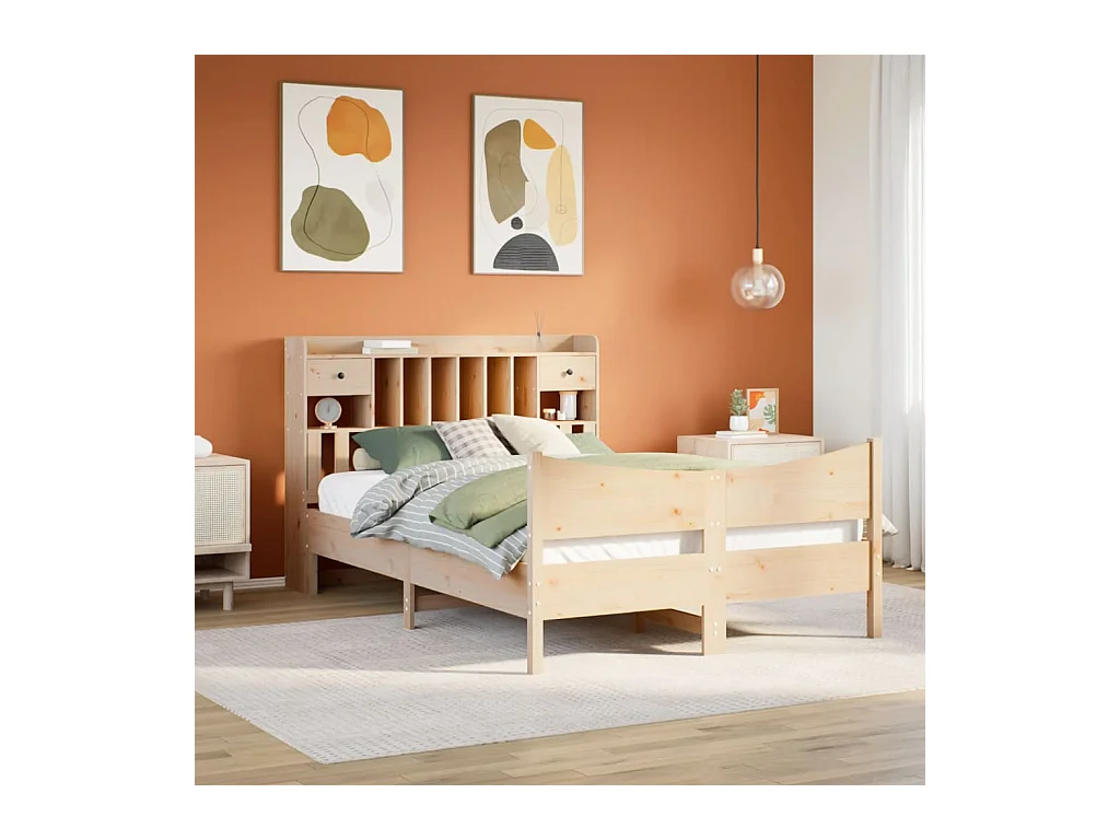 Letto per adulti | Letto matrimoniale | Giroletto senza Materasso 150x200 cm in Legno Massello di Pino