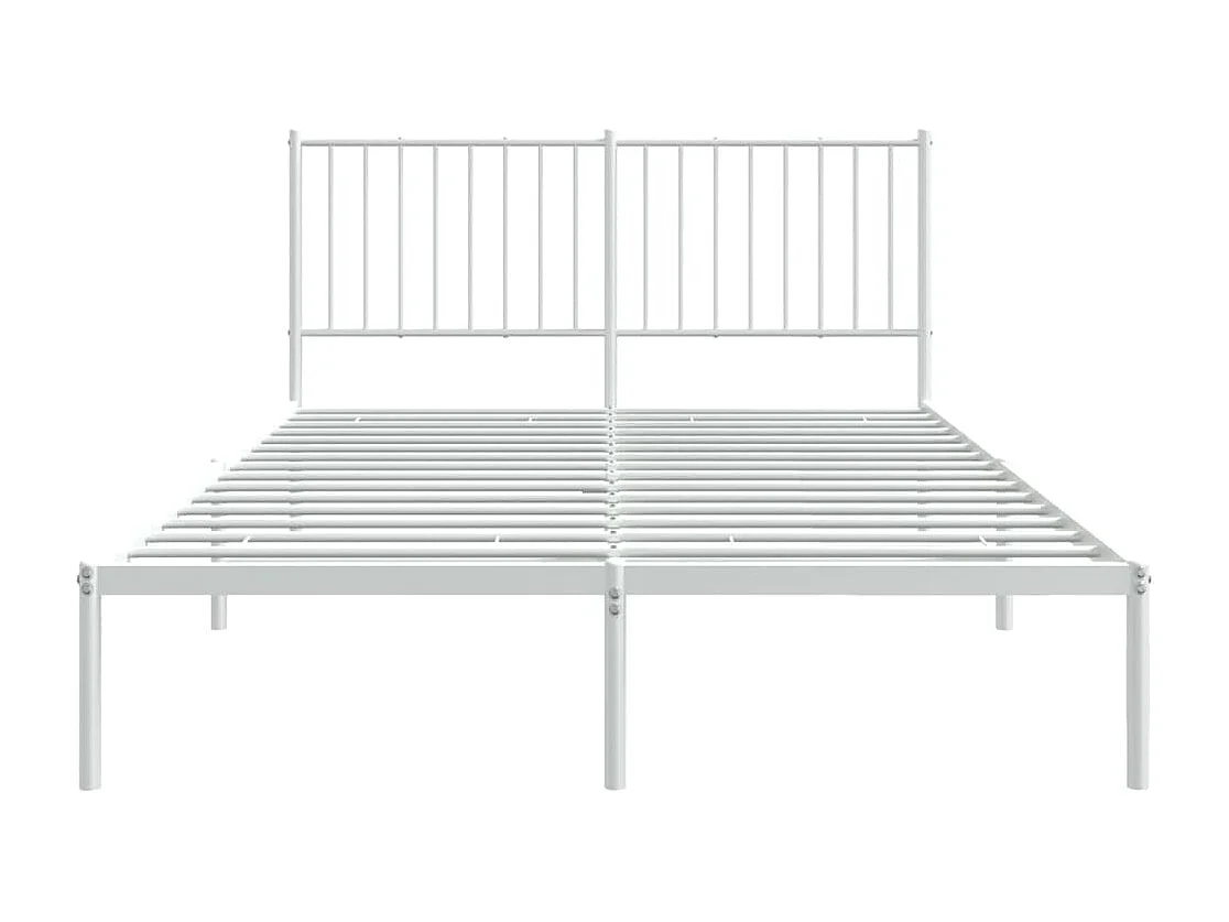 Lit double | Lit adulte | Cadre de lit métal et tête de lit blanc 140x190 cm