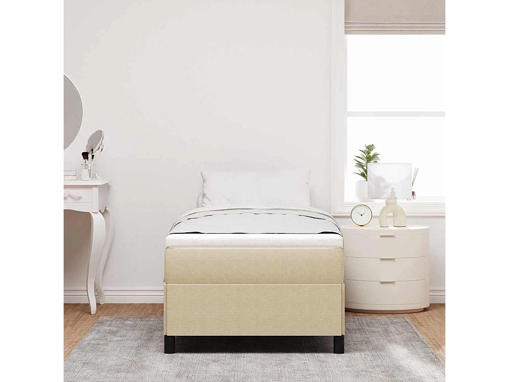 Lit simple | Lit adulte, enfant | Cadre de lit Vert gris 100x200 cm Tissu en velours côtelé