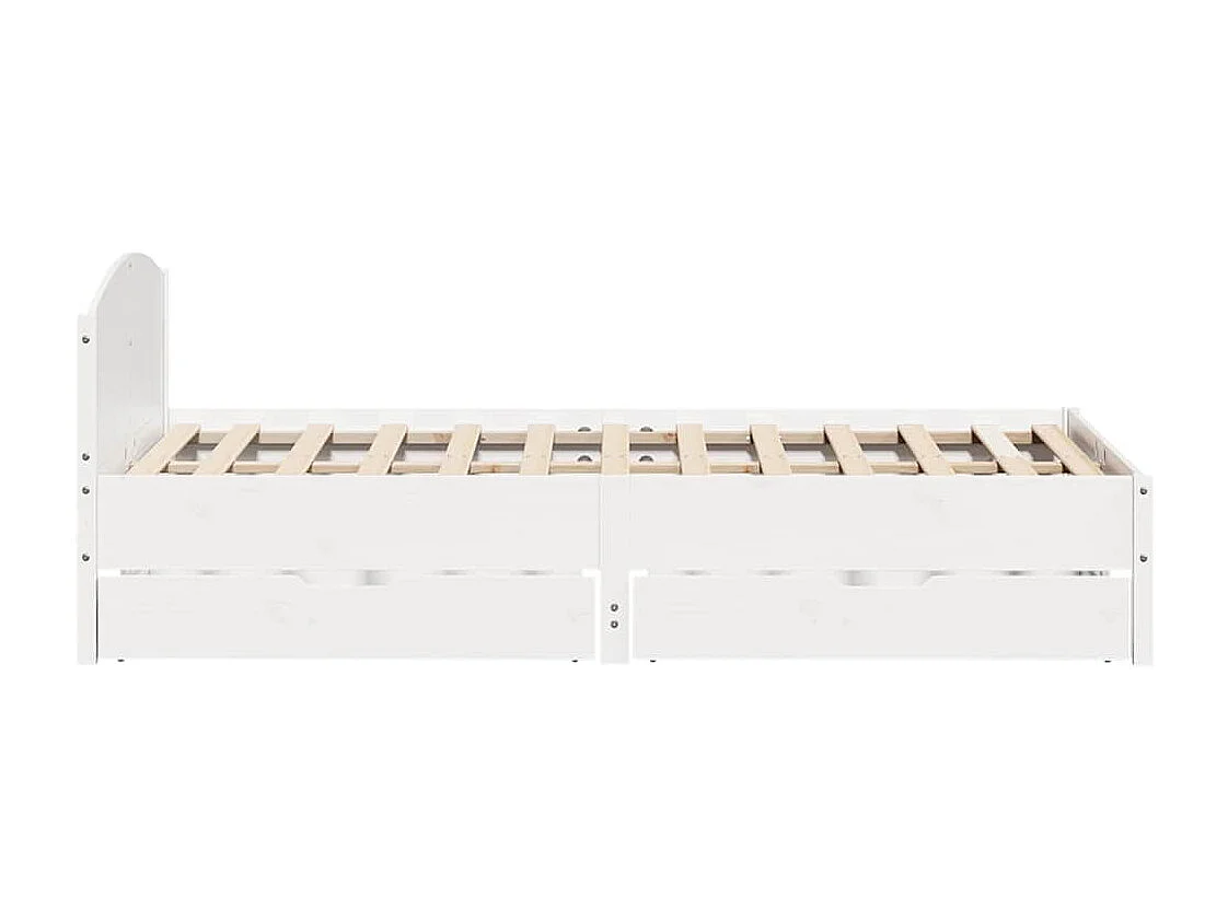 Lit double | Lit adulte | Cadre de lit blanc 135x190 cm bois de pin massif