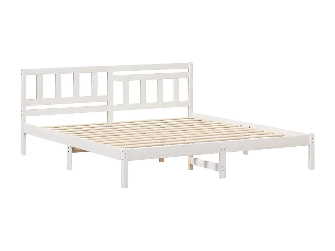 Lit double | Lit adulte | Cadre de lit Blanc 180x200 cm Bois massif en pin