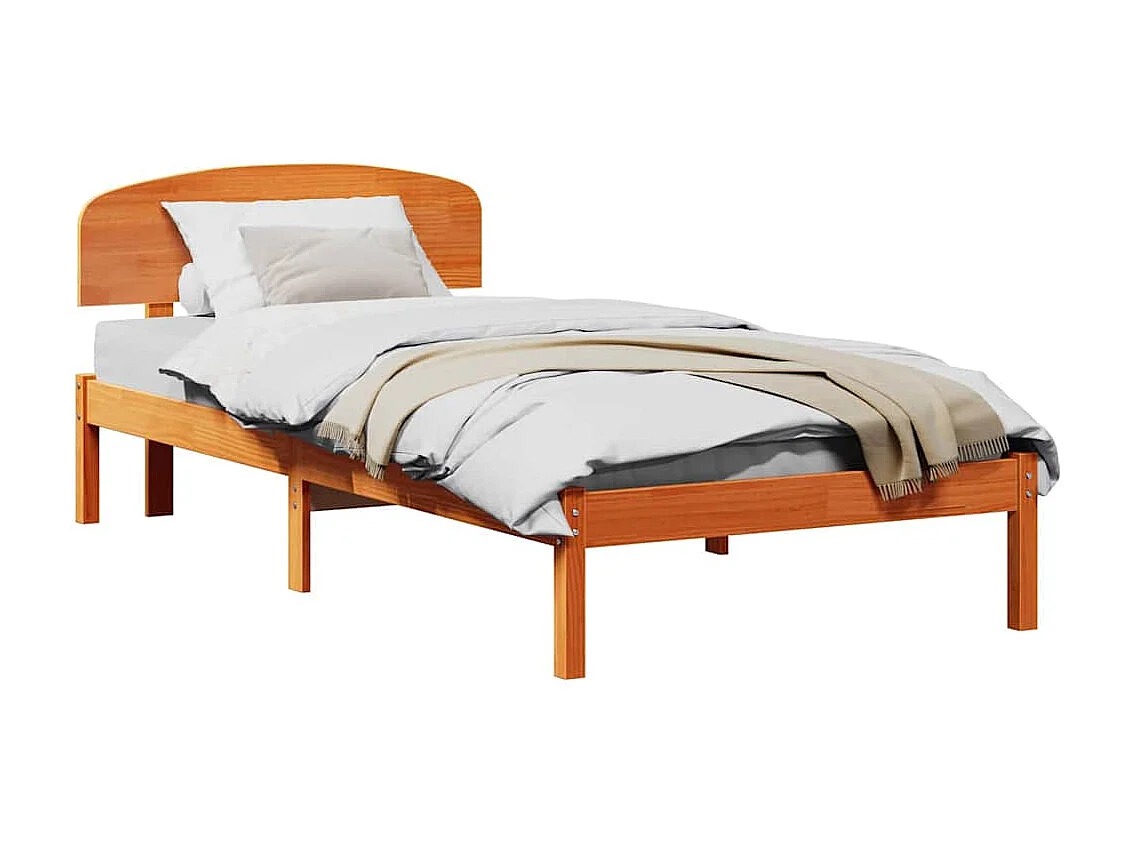 Lit simple | Lit adulte, enfant | Cadre de lit Marron 90x200 cm Bois de pin massif