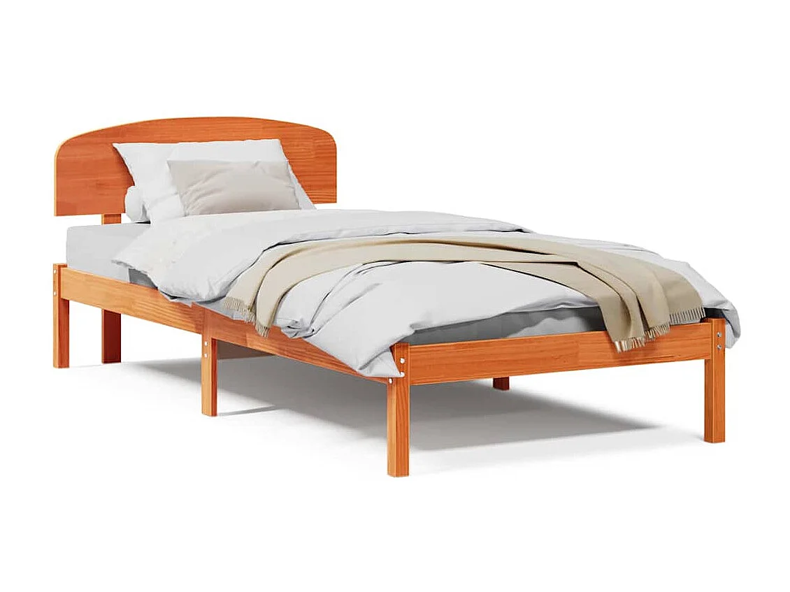 Lit simple | Lit adulte, enfant | Cadre de lit Marron 90x200 cm Bois de pin massif