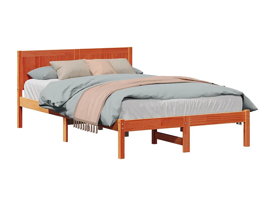 Lit simple | Lit adulte, enfant | Cadre de lit Marron 120x200 cm Bois de pin massif