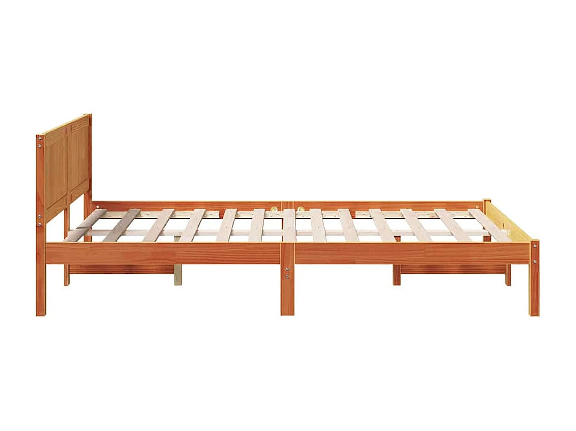 Lit simple | Lit adulte, enfant | Cadre de lit Marron 120x200 cm Bois de pin massif