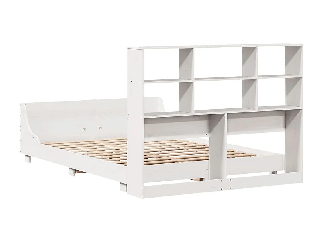 Lit double | Lit adulte | Cadre de lit blanc 140x190 cm bois de pin massif