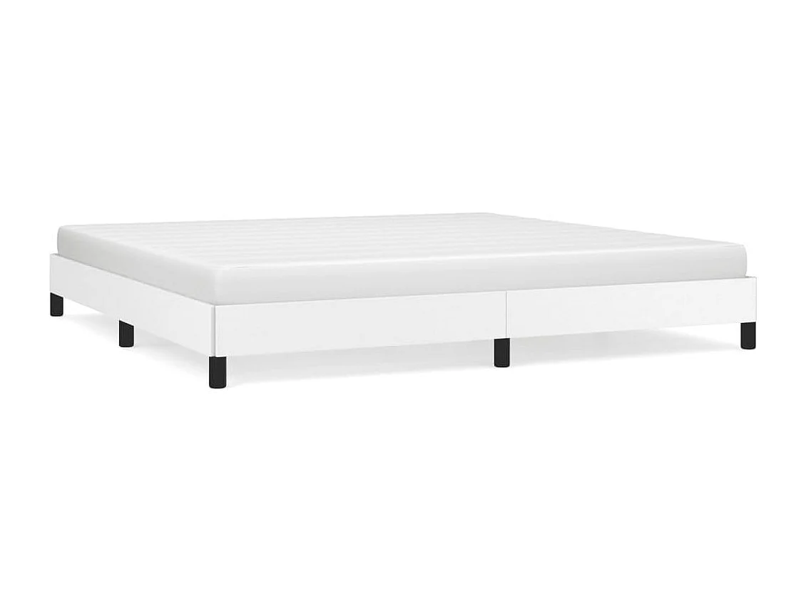 Lit double | Lit adulte | Cadre de lit blanc 200x200 cm similicuir