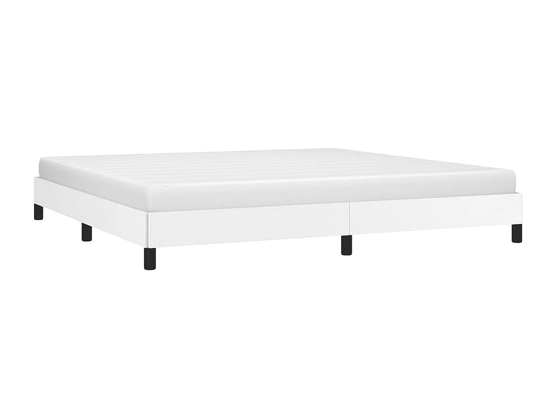 Lit double | Lit adulte | Cadre de lit blanc 200x200 cm similicuir