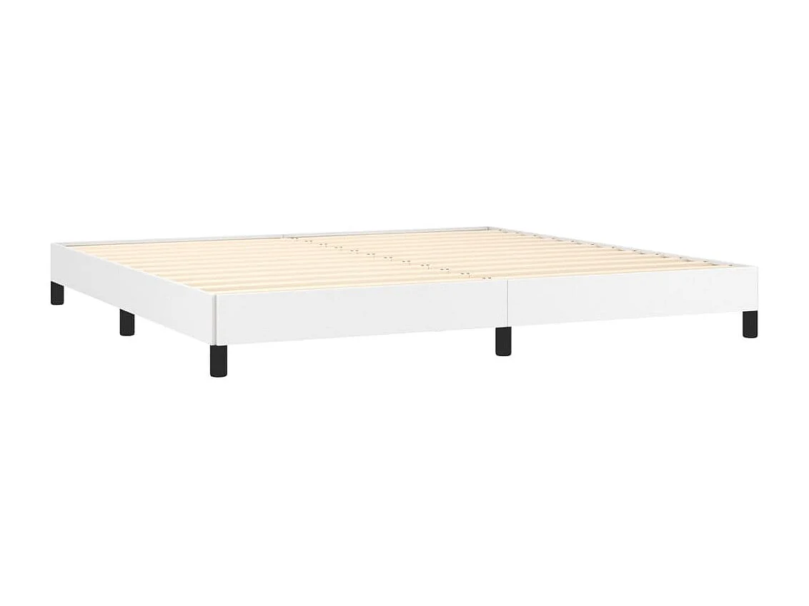 Lit double | Lit adulte | Cadre de lit blanc 200x200 cm similicuir