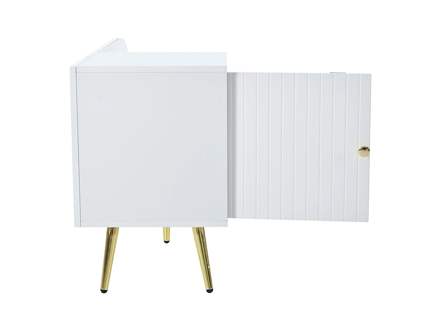 Meuble à chaussures blanc avec 1 porte et banc rembourré, pieds en métal 100x38x58cm